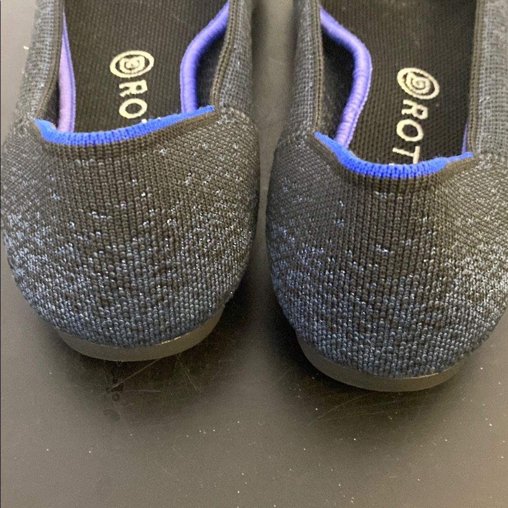 Rothy's Zebra Patterned Flats In Black And Blue - image 5